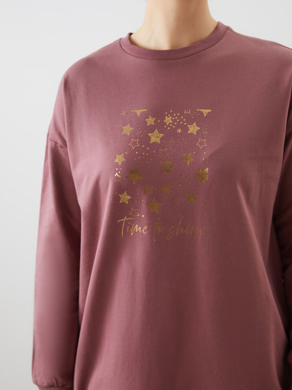 Printed Oversize Women's Sweatshirt Tunic -S5EC29Z8-H8W