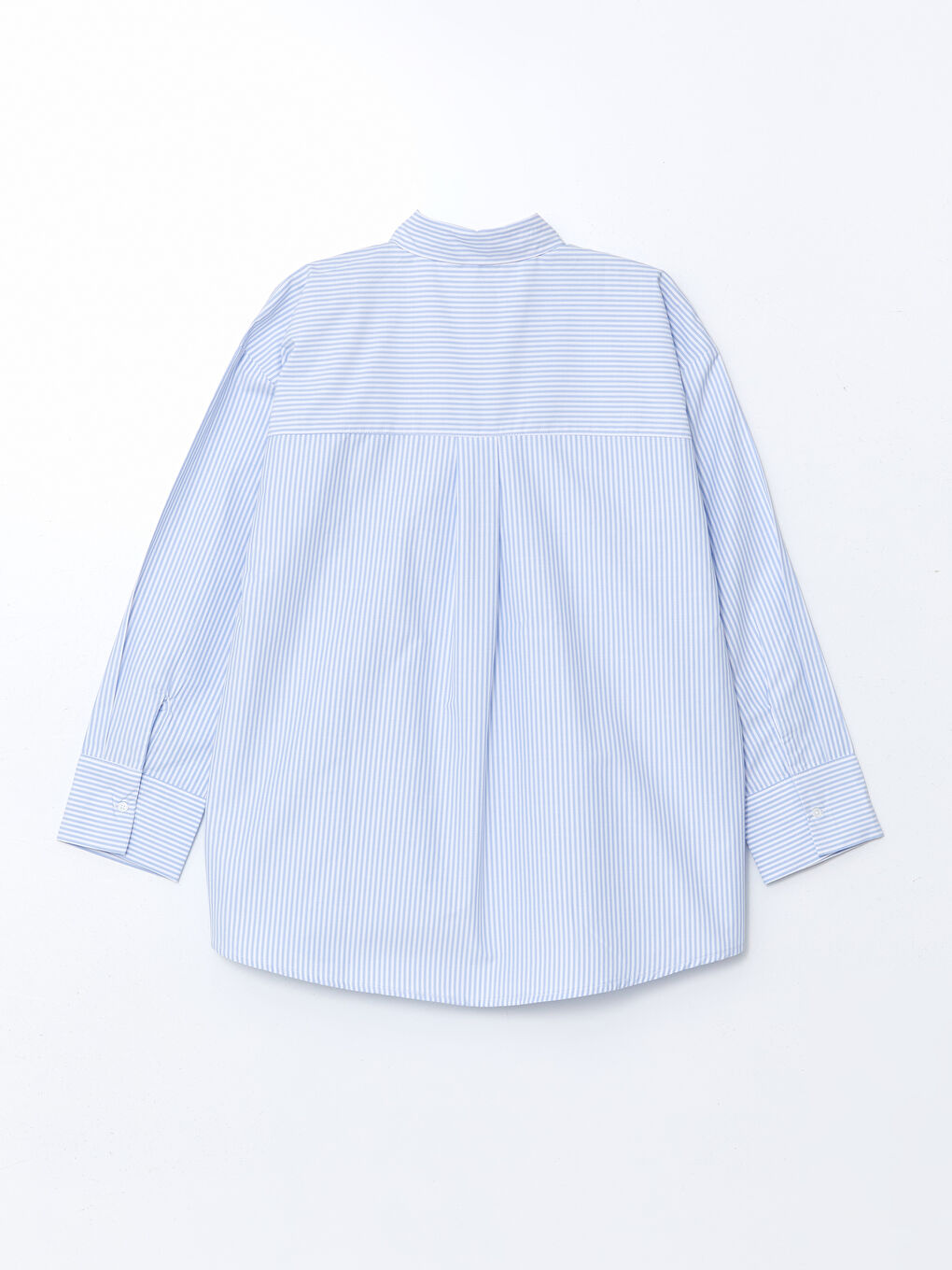 Tunique en chemise rayée à volants surdimensionnée pour Femmes-5