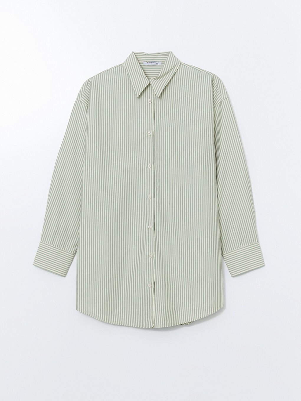Tunique en chemise rayée en popeline pour Femmes-4