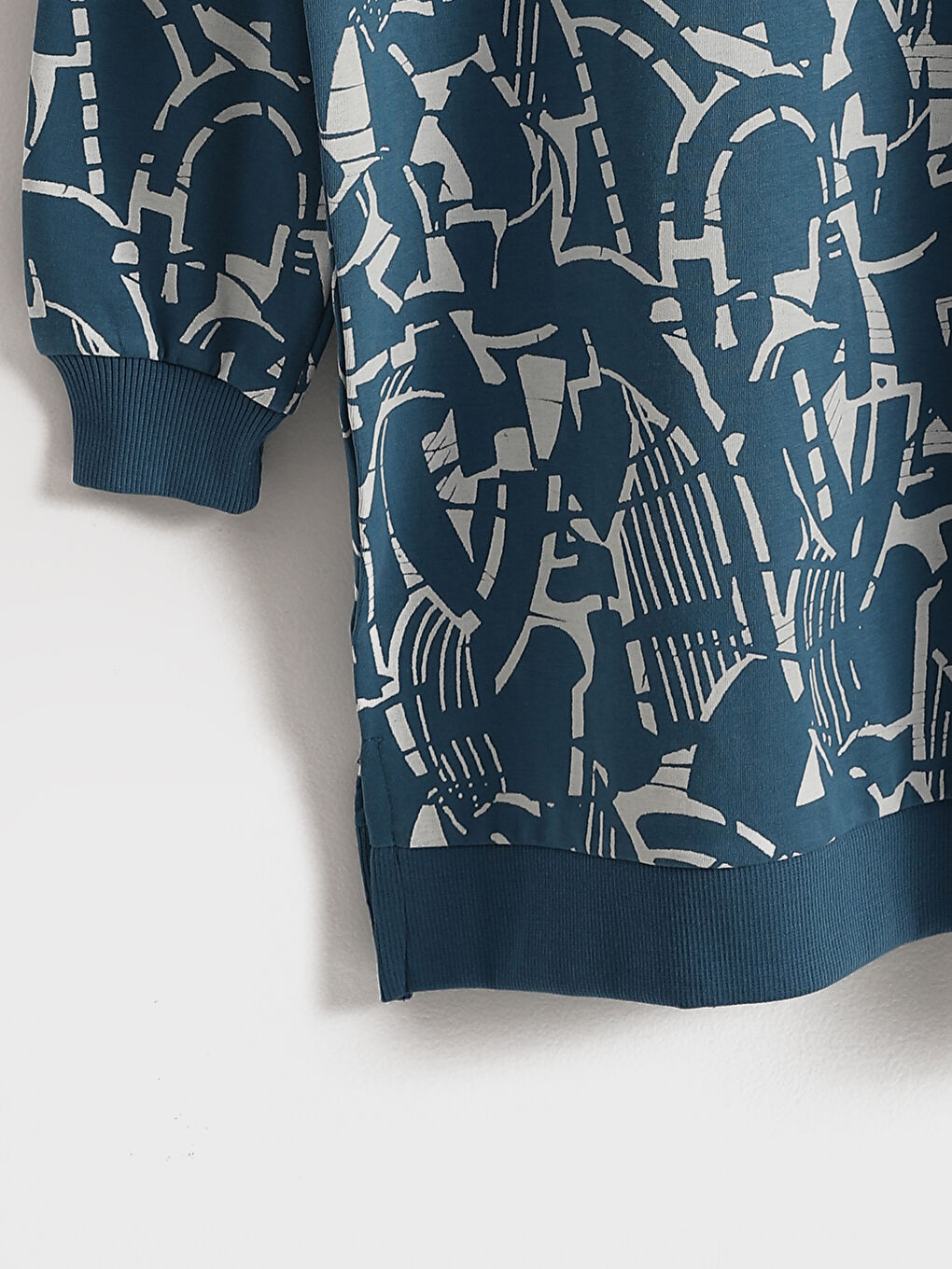 Crew Neck Patterned Oversize Women's Sweatshirt Tunic -S5EC39Z8-LQQ