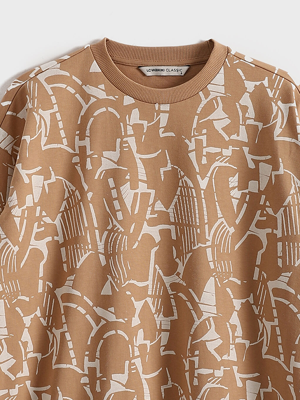 Crew Neck Patterned Oversize Women's Sweatshirt Tunic -S5EC39Z8-LQY