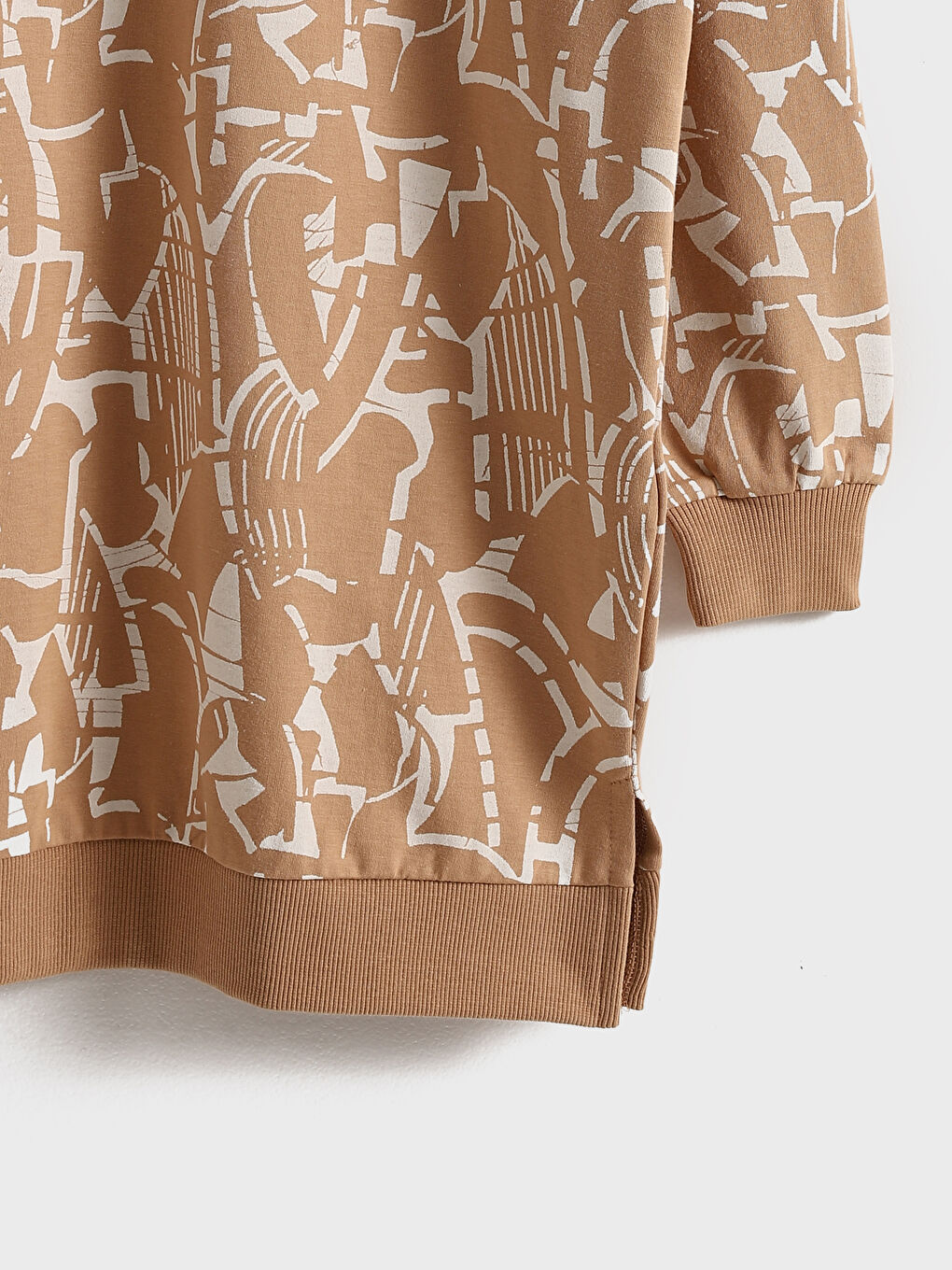 Crew Neck Patterned Oversize Women's Sweatshirt Tunic -S5EC39Z8-LQY