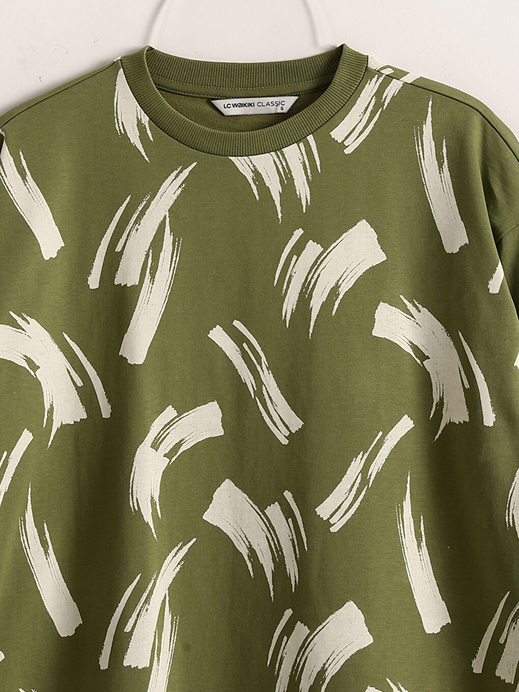 Crew Neck Patterned Oversize Women's Sweatshirt Tunic -S5EC39Z8-LS6