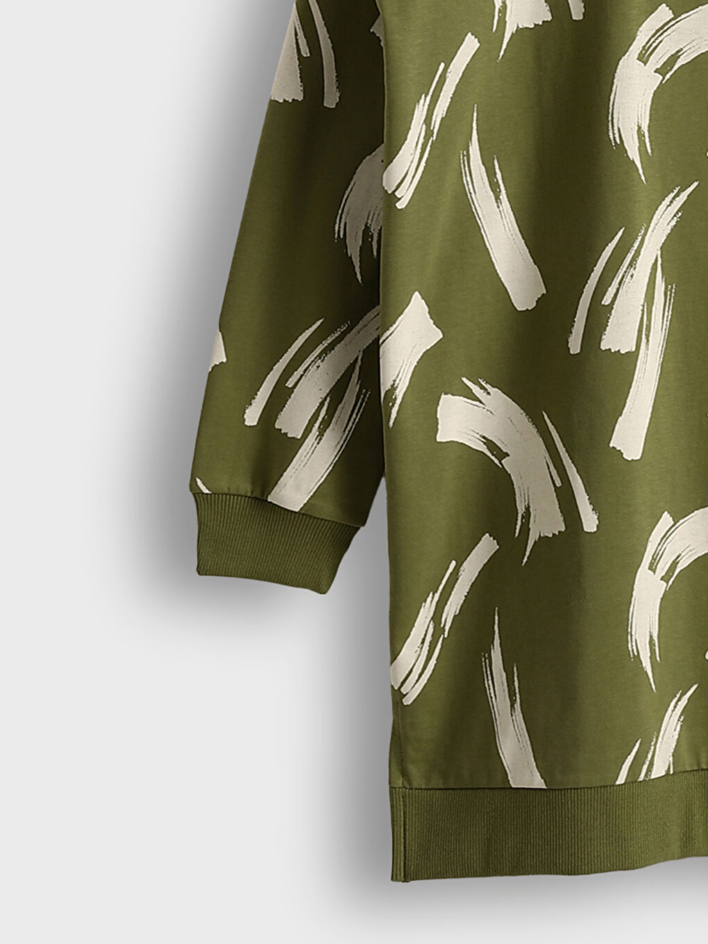 Crew Neck Patterned Oversize Women's Sweatshirt Tunic -S5EC39Z8-LS6