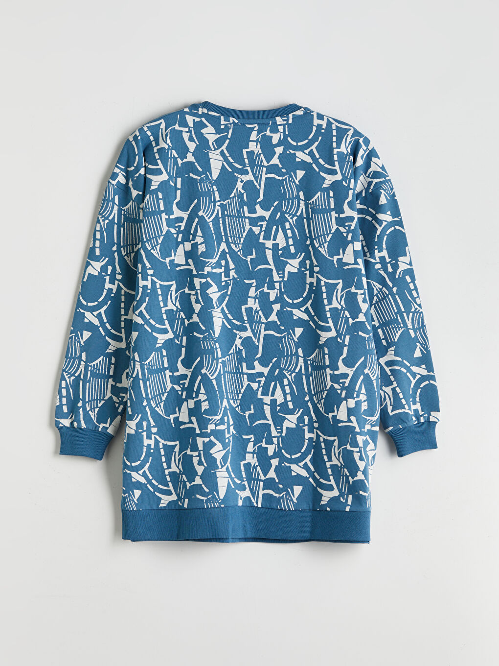 Crew Neck Patterned Oversize Women's Sweatshirt Tunic -S5EC39Z8-LQQ
