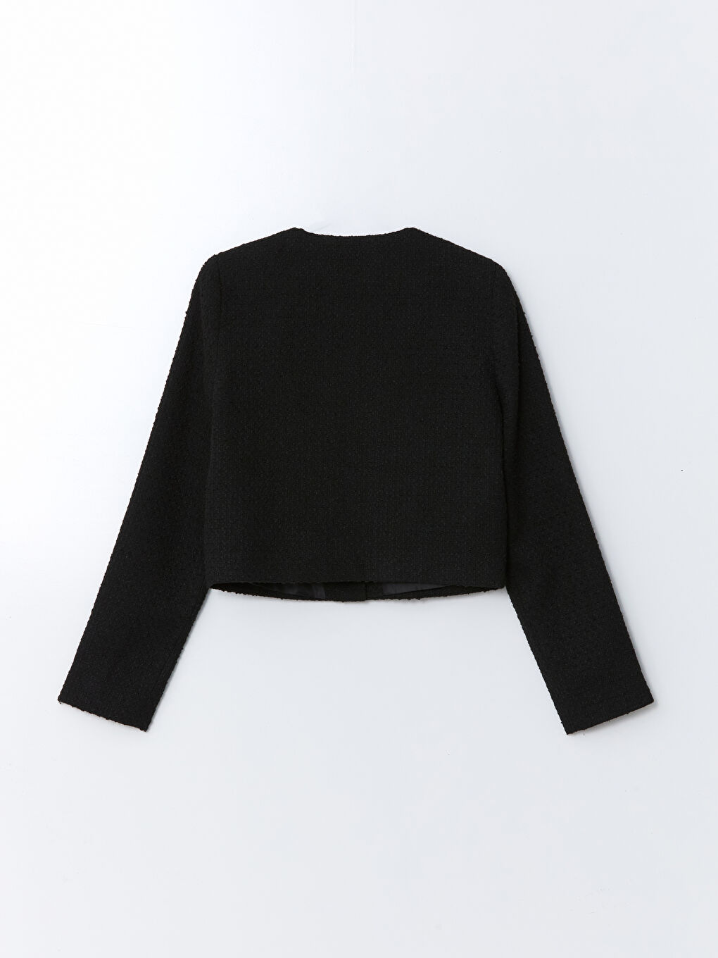 Crew Neck Textured Women's Tweed Jacket -S5EC54Z8-CVL