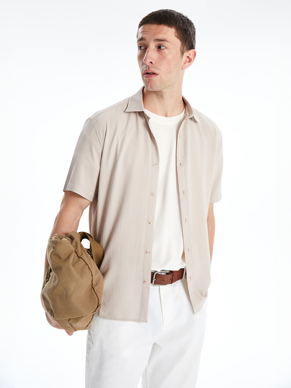 LCW Vision Regular Fit Short Sleeve Men's Shirt -S5EC58Z8-D1N