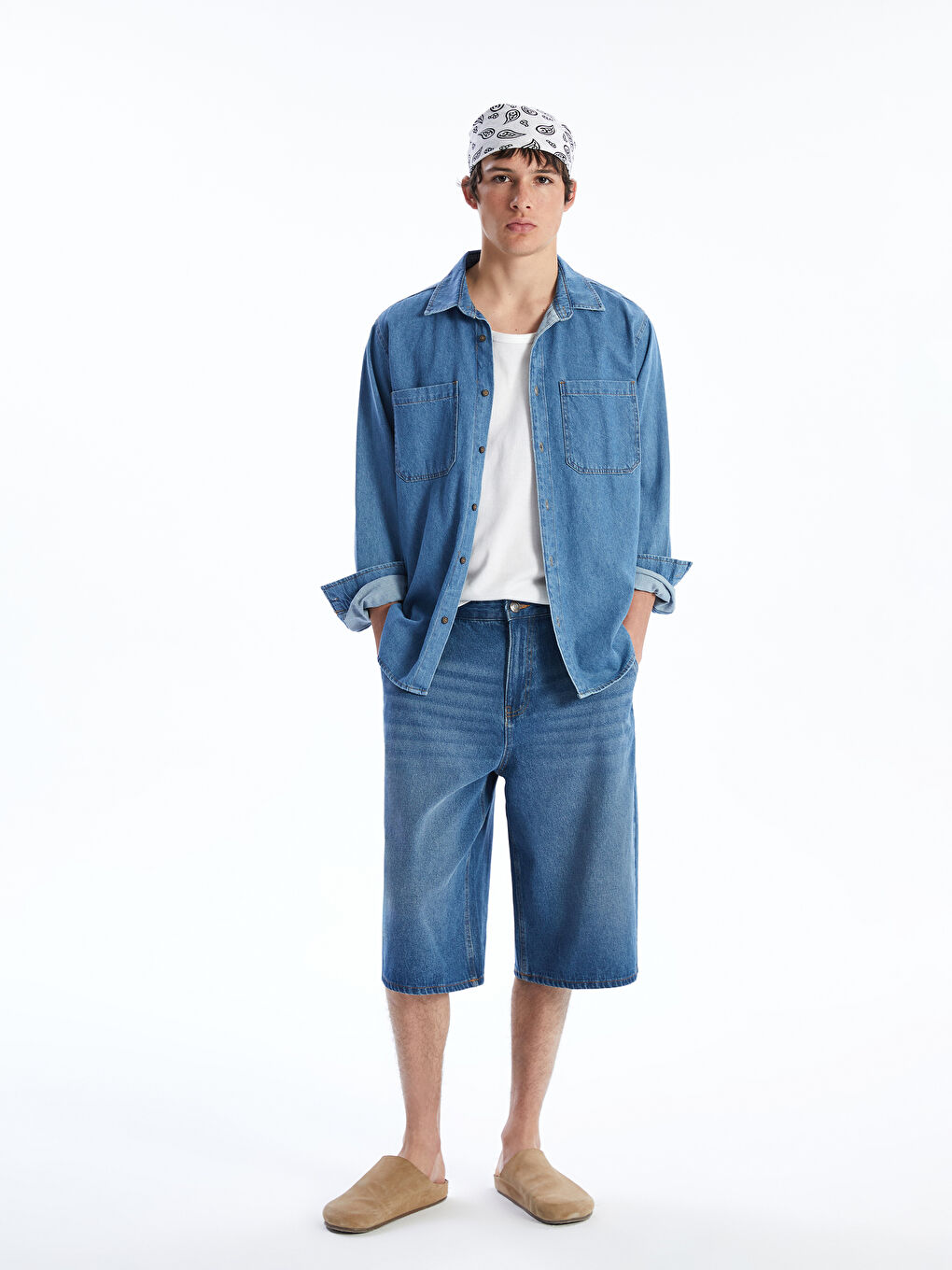 Relaxed Fit Men's Jean Shorts -S5EC62Z8-H45