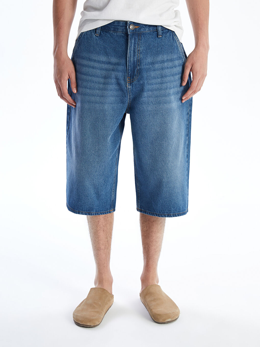 Relaxed Fit Men's Jean Shorts -S5EC62Z8-H45