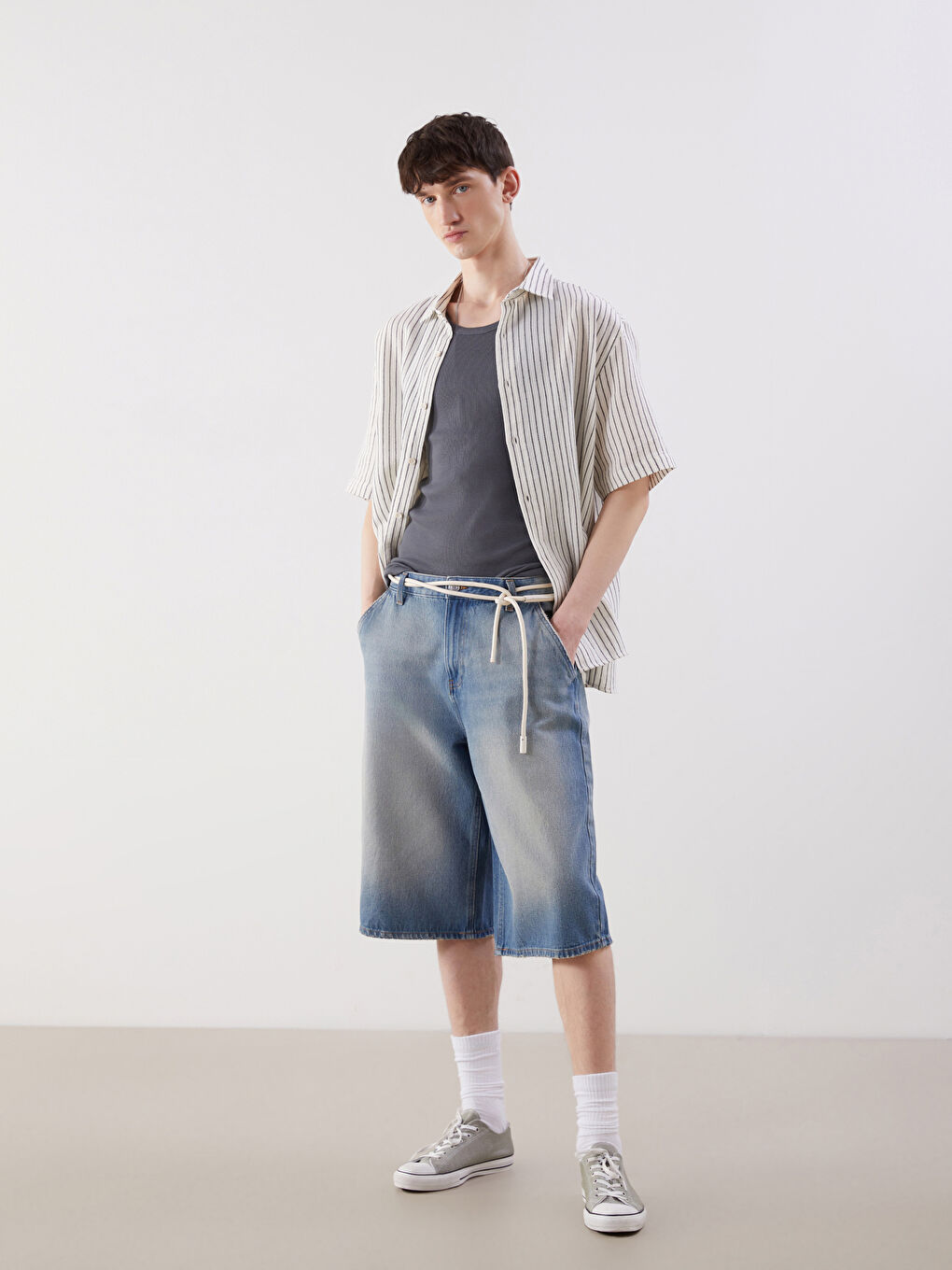 Relaxed Fit Men's Jean Shorts -S5EC64Z8-H45