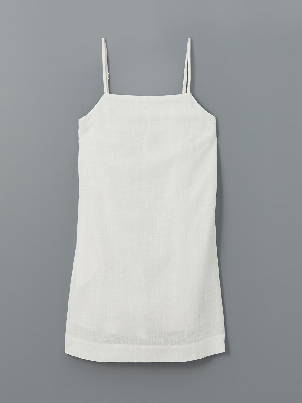 Square Collar Strappy Linen-Look Dress -S5EC71Z8-R9J