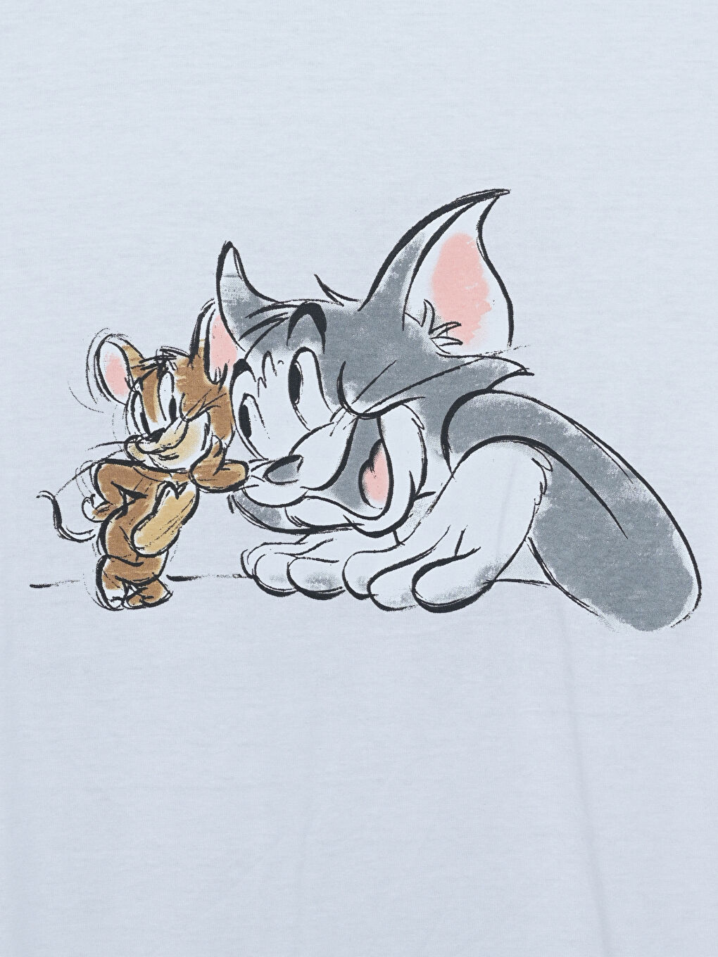 T-shirt à Col Rond Imprimé Tom & Jerry pour Femmes-2