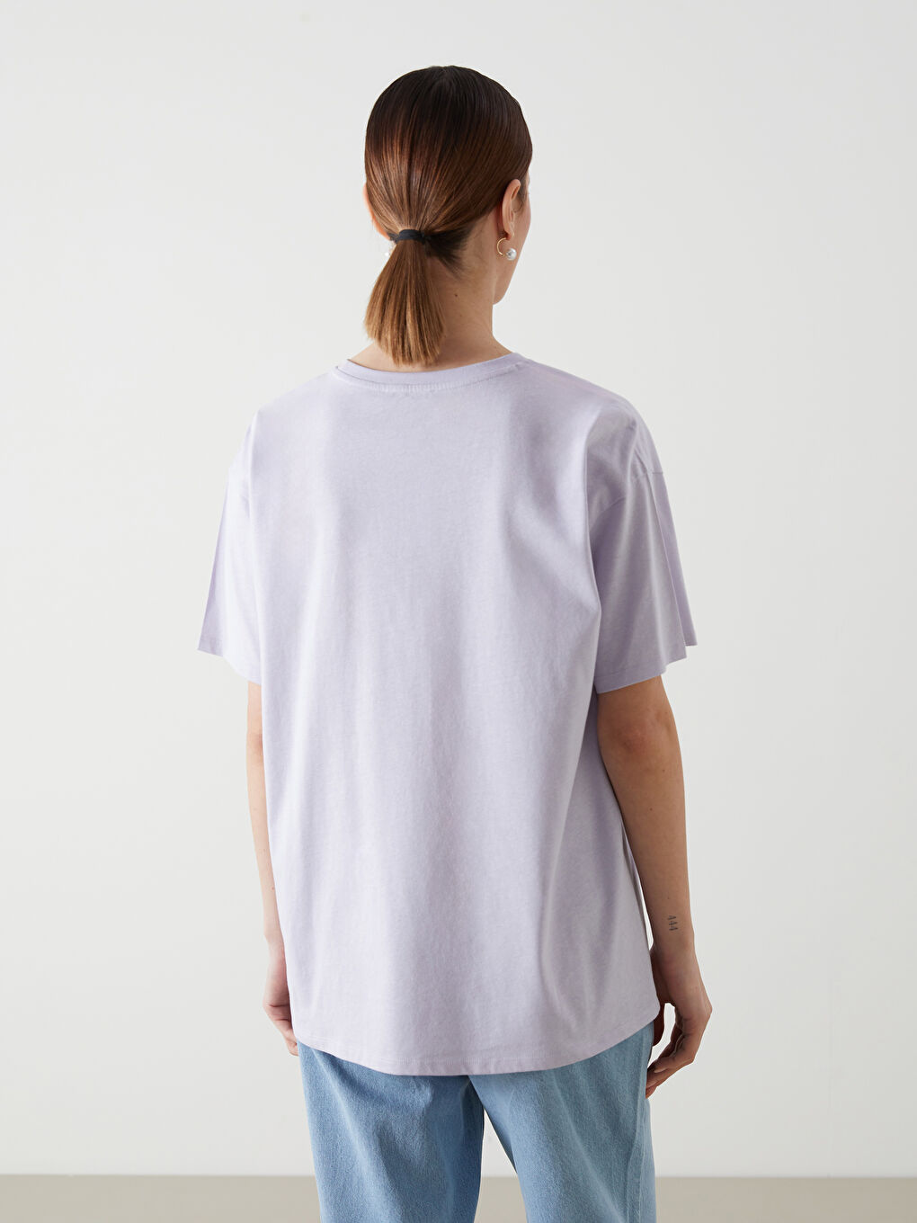 T-shirt Oversize Floral à Col Rond pour Femmes-3