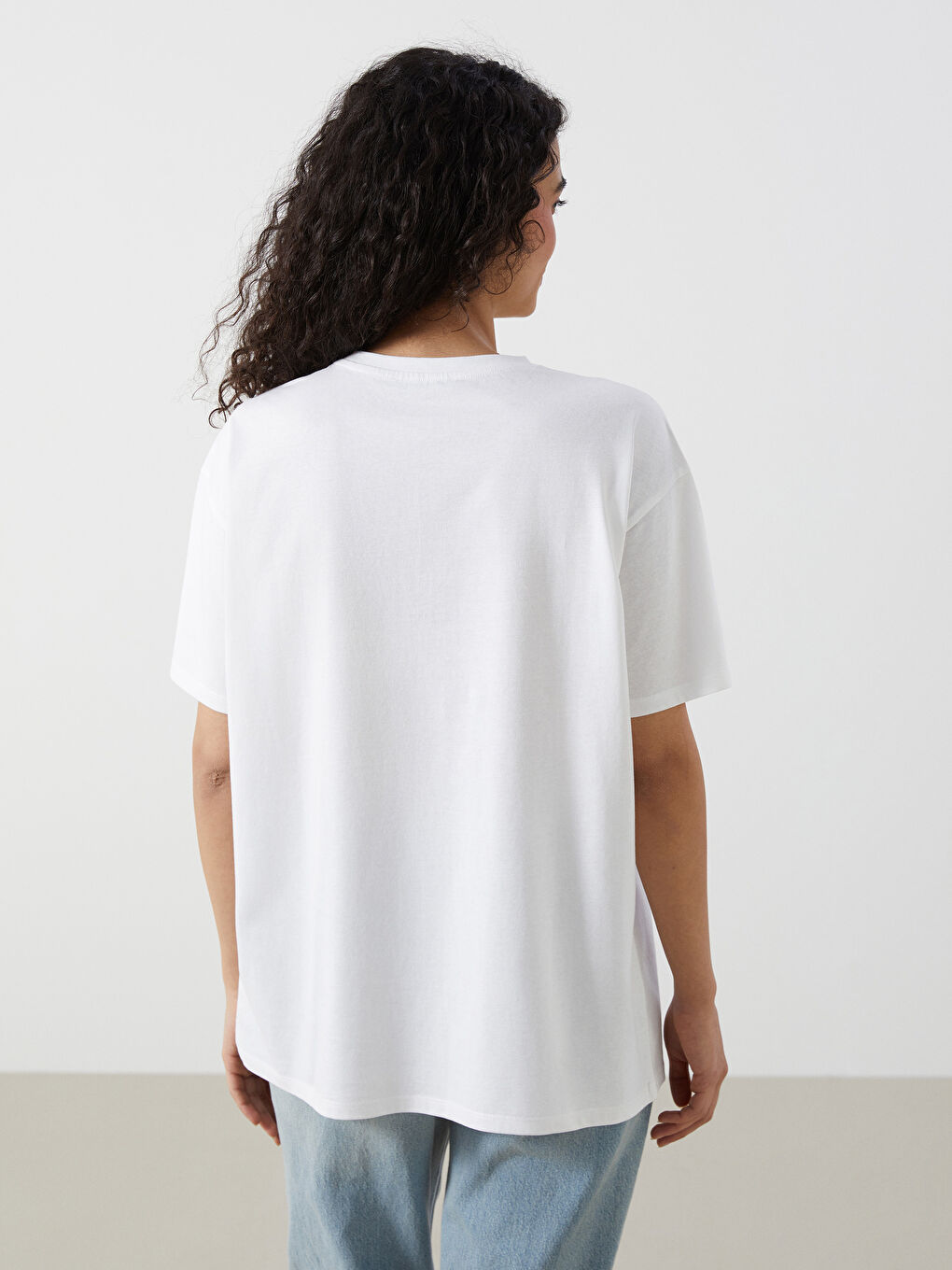 T-shirt Oversize Floral à Col Rond pour Femmes-3