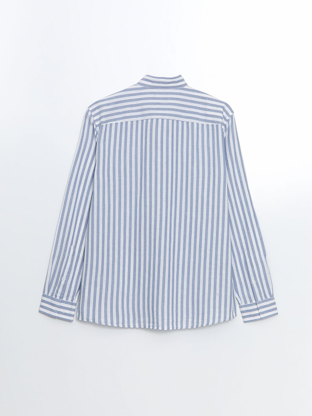 Regular Fit Long Sleeve Striped Poplin Men's Shirt-5