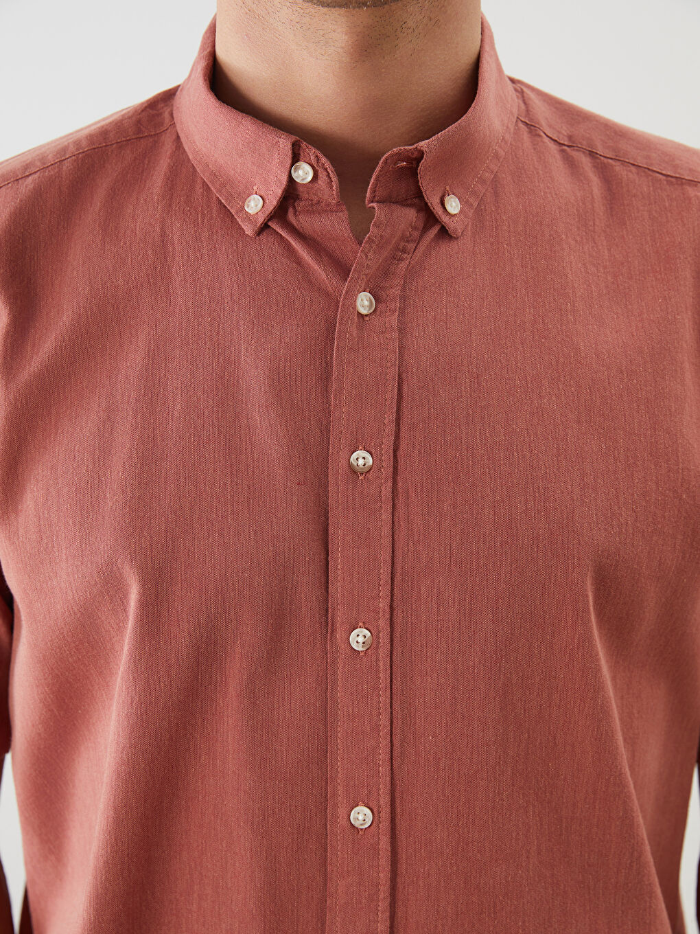 Regular Fit Short Sleeve Linen Blended Men's Shirt -S5ED23Z8-M1X