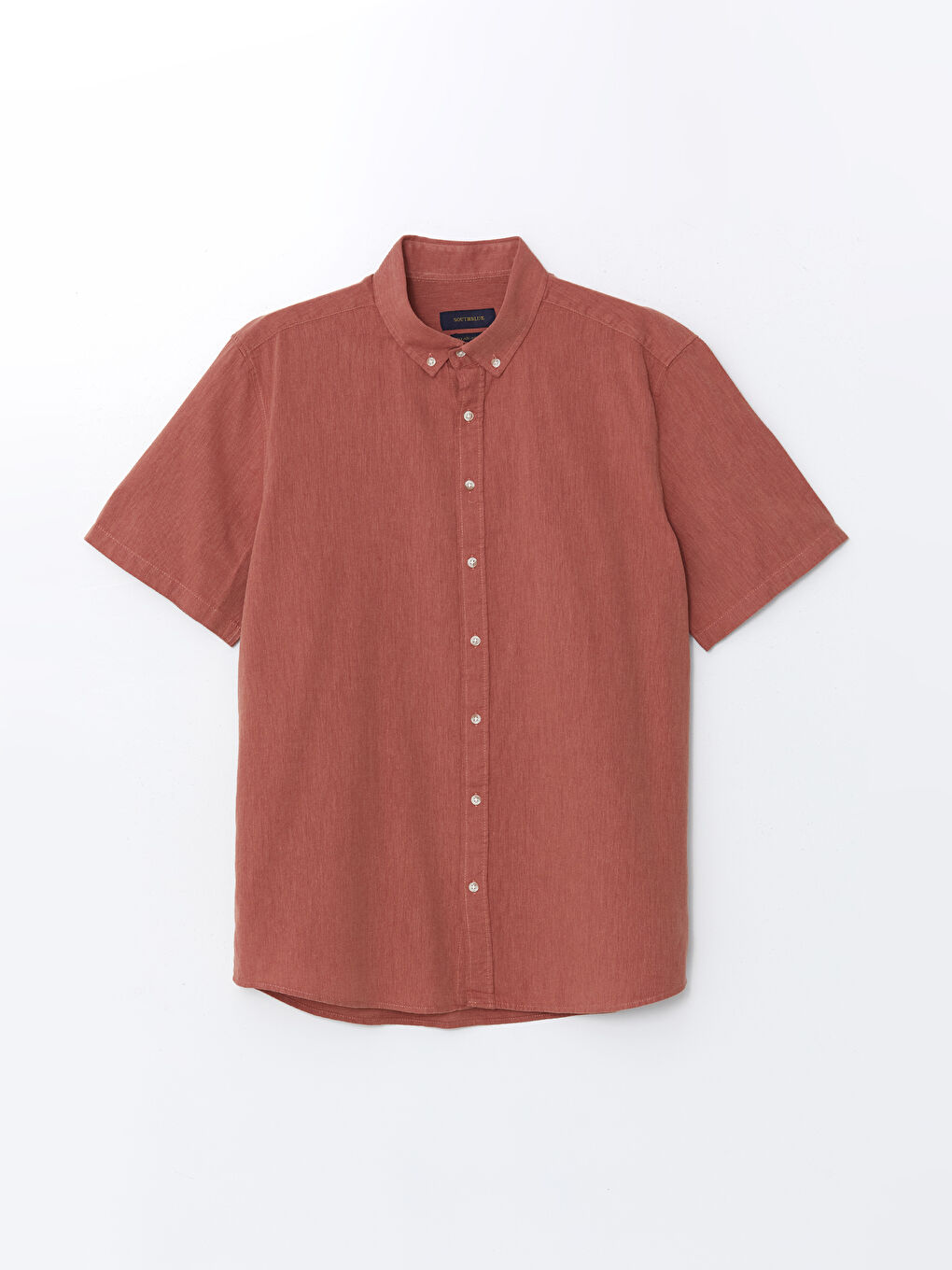 Regular Fit Short Sleeve Linen Blended Men's Shirt -S5ED23Z8-M1X