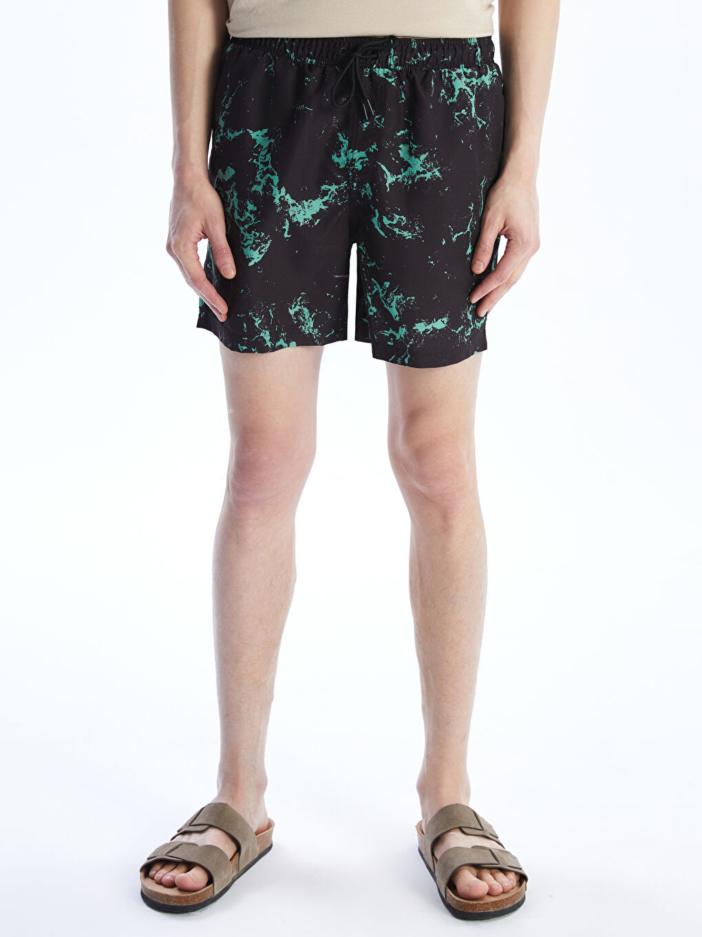 Short Patterned Men's Swimming Shorts -S5ED24Z8-LS6
