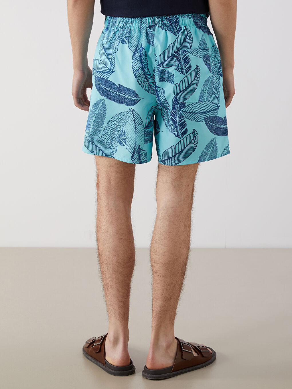 Short Patterned Men's Swimming Shorts -S5ED26Z8-LU0