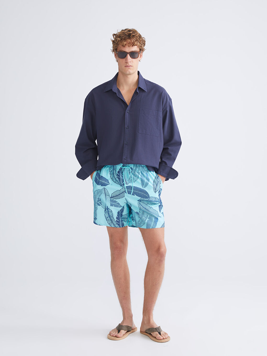 LCW SWIMWEAR شورت سباحة منقوش رجال -S5ED26Z8-LU0