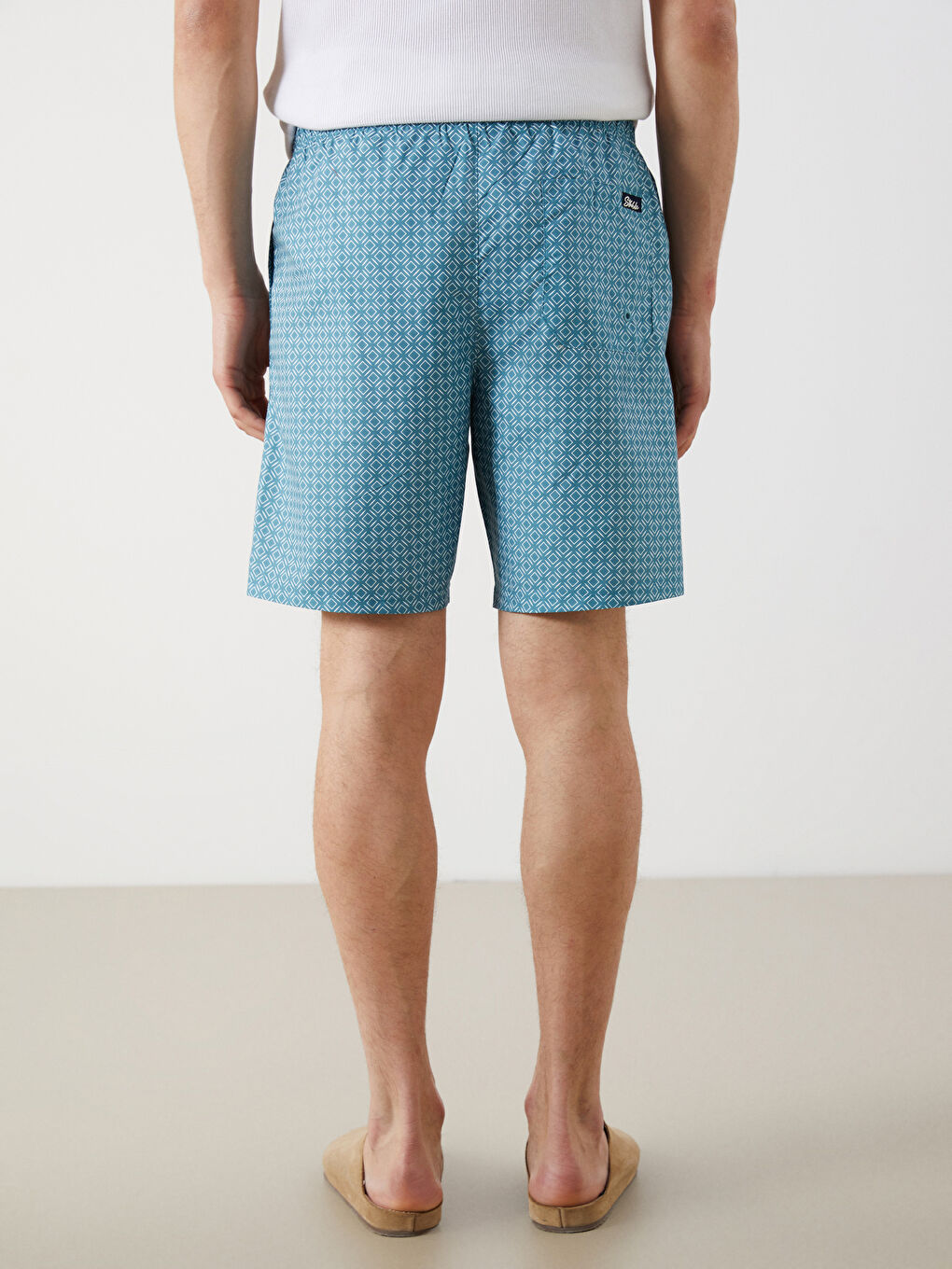 Short Patterned Men's Swimming Shorts -S5ED27Z8-LU0