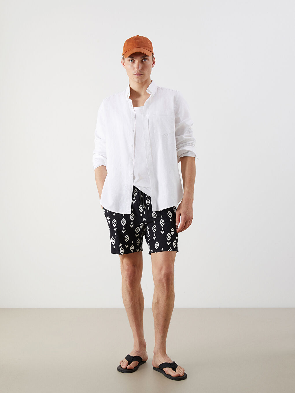Short Patterned Men's Swimming Shorts -S5ED30Z8-LQJ