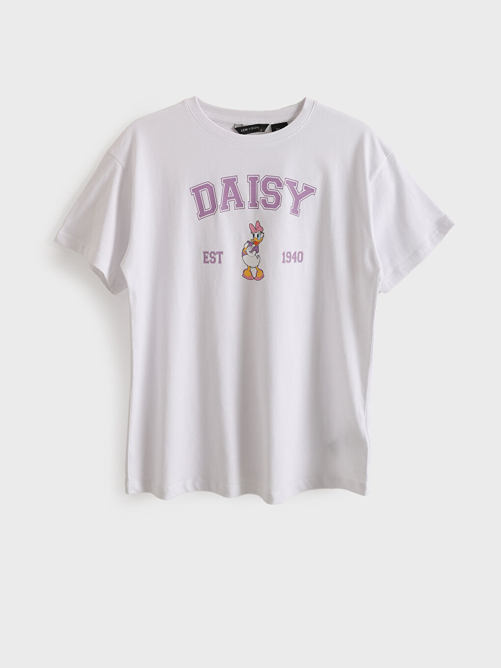Crew Neck Daisy Duck Printed Women's T-Shirt -S5ED39Z8-Q6K