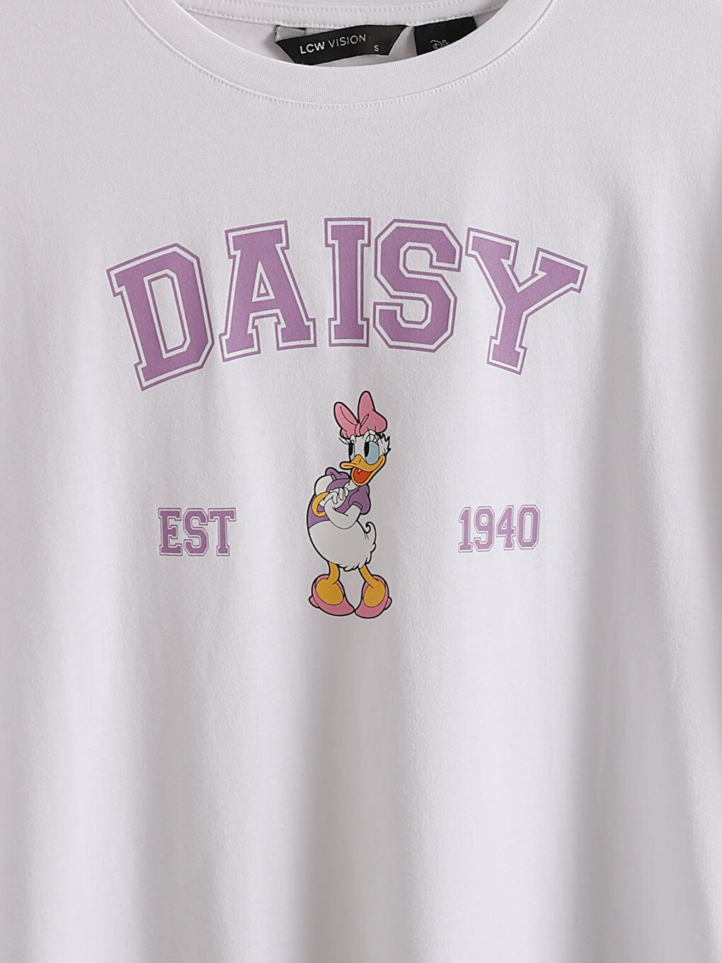 Crew Neck Daisy Duck Printed Women's T-Shirt -S5ED39Z8-Q6K