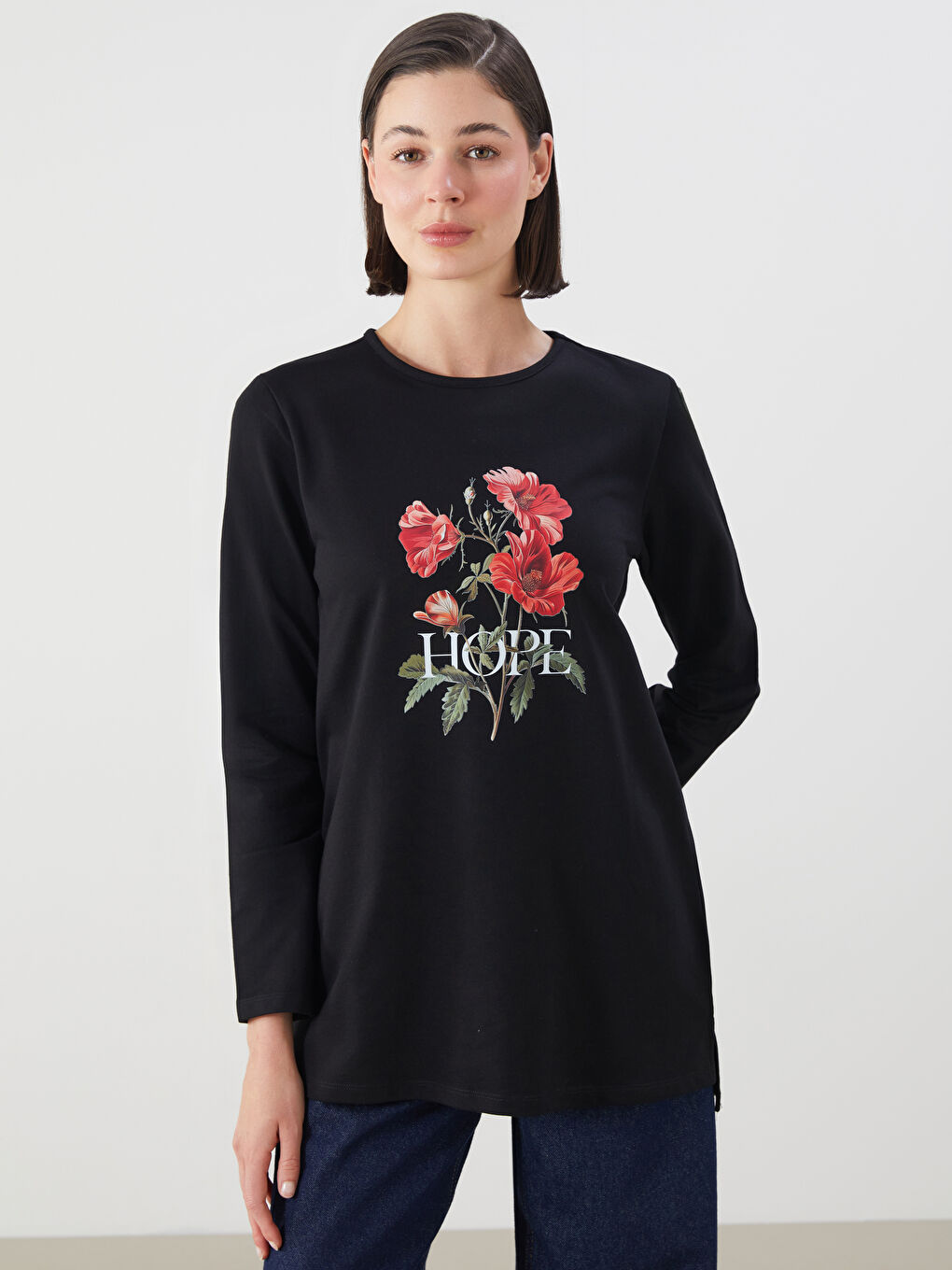 Crew Neck Printed Women's T-Shirt