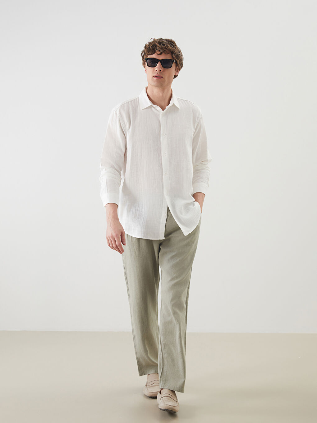 Relaxed Fit Long Sleeve Men's Shirt -S5ED54Z8-R9J