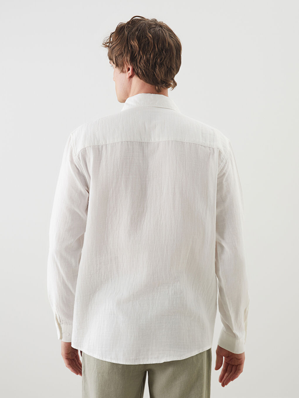 Relaxed Fit Long Sleeve Men's Shirt -S5ED54Z8-R9J