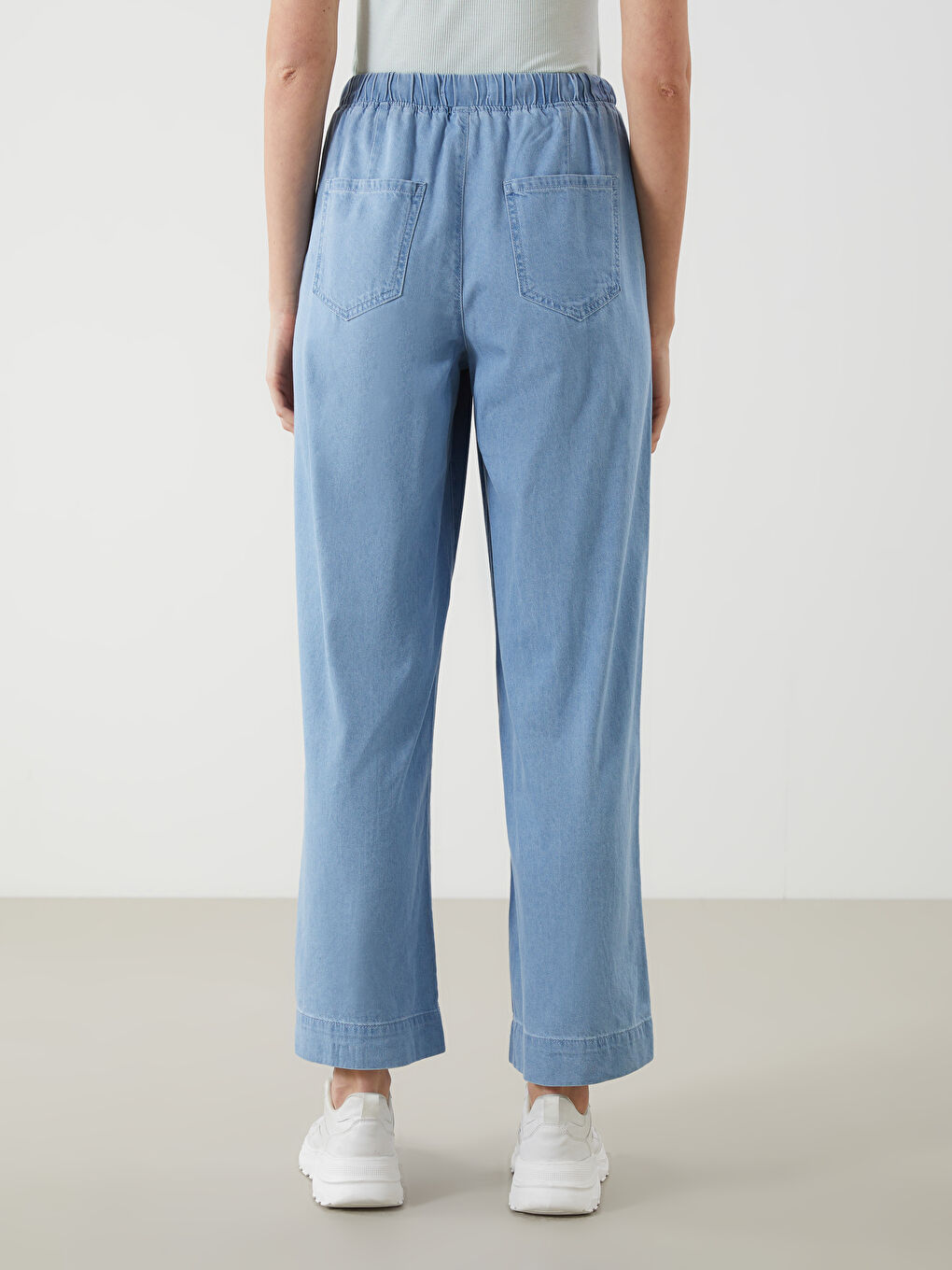 Elastic Waist Wide Leg Women's Jeans -S5ED55Z8-311