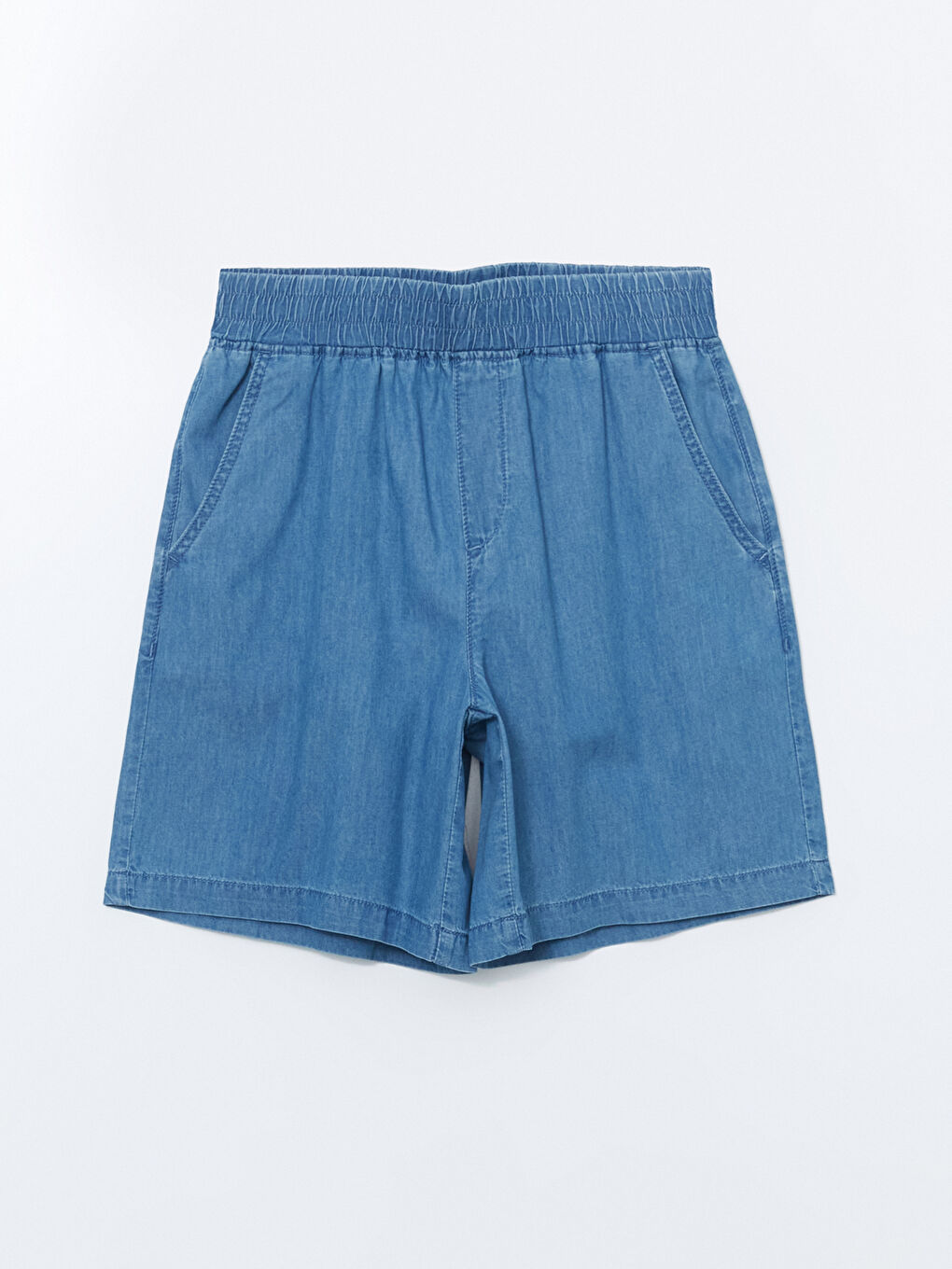 Elasticated Waist Women's Denim Shorts -S5ED67Z8-H45