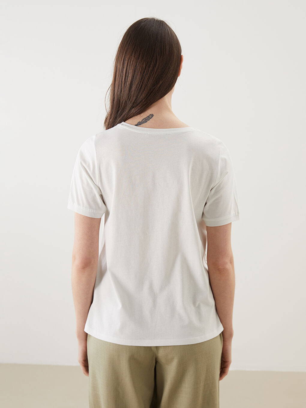 LCW Grace Crew Neck Floral Women's T-Shirt -S5ED70Z8-FE8