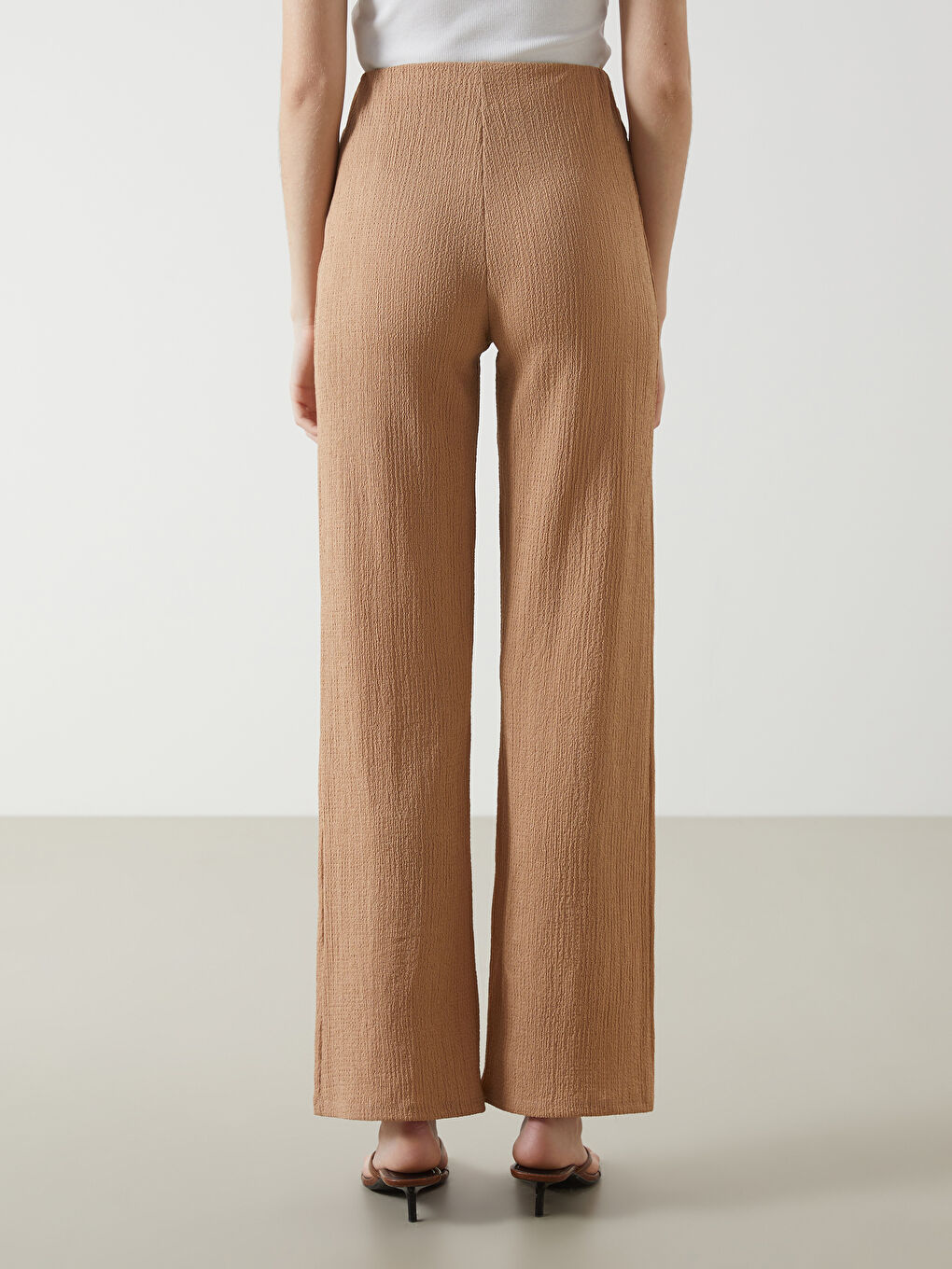 Elasticated Waist Textured Women's Trousers -S5ED72Z8-FJZ