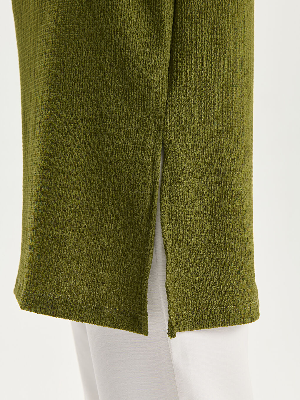 Crew Neck Textured Women's Tunic -S5ED75Z8-H0E