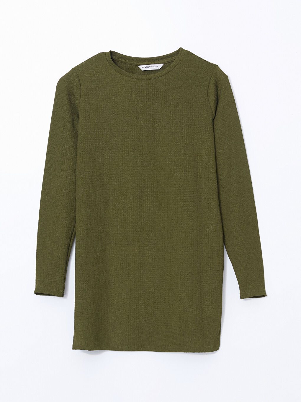 Crew Neck Textured Women's Tunic -S5ED75Z8-H0E