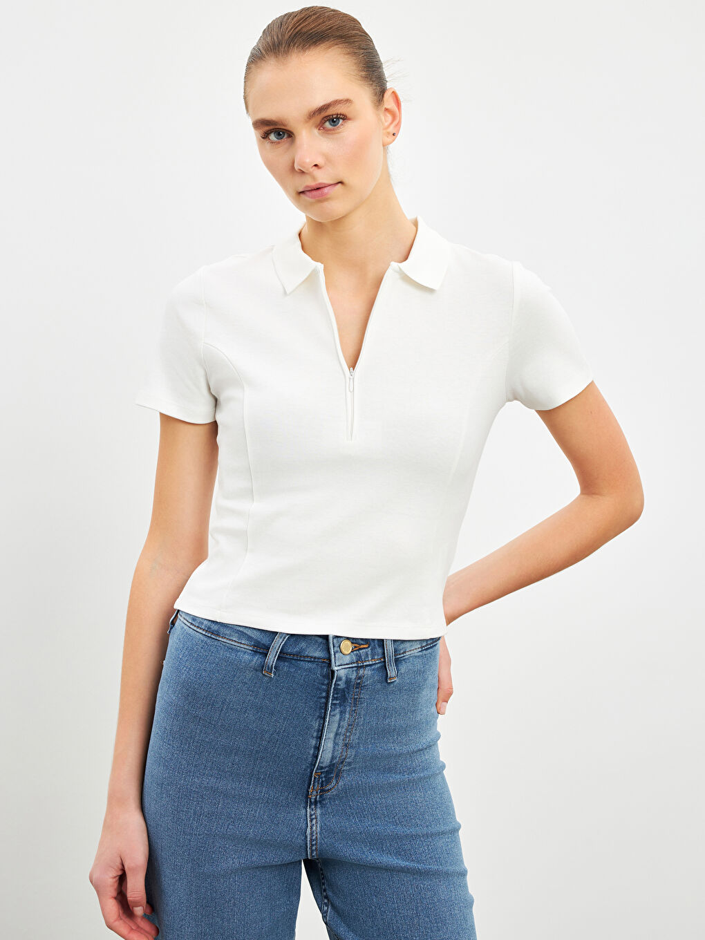 Polo Neck Women's T-Shirt -S5ED76Z8-R9J