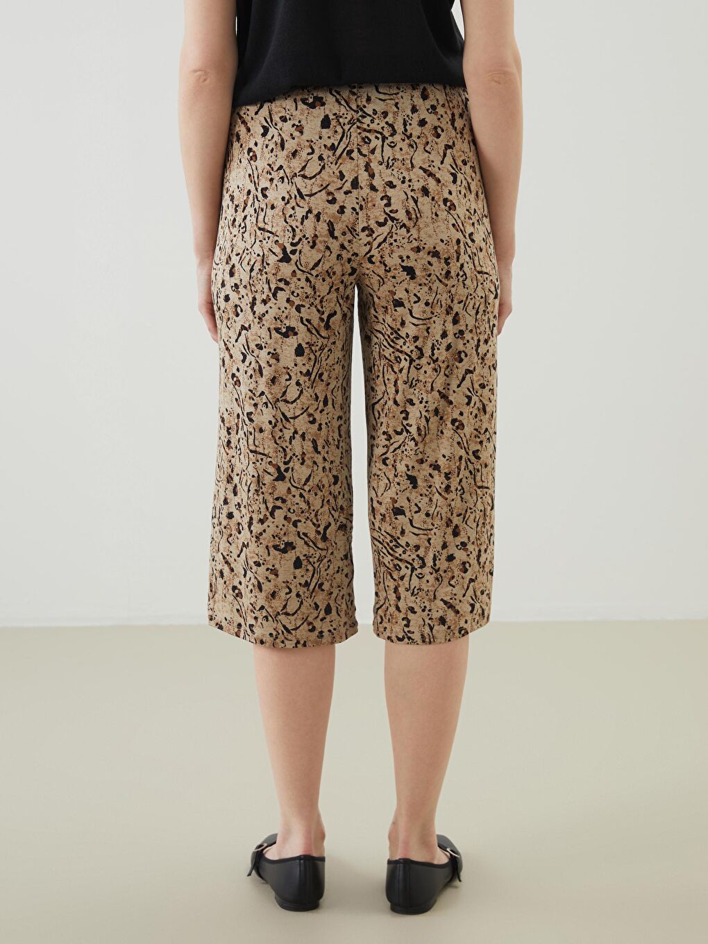 LCW Grace Elasticated Waist Floral Women's Capri -S5ED77Z8-LQA