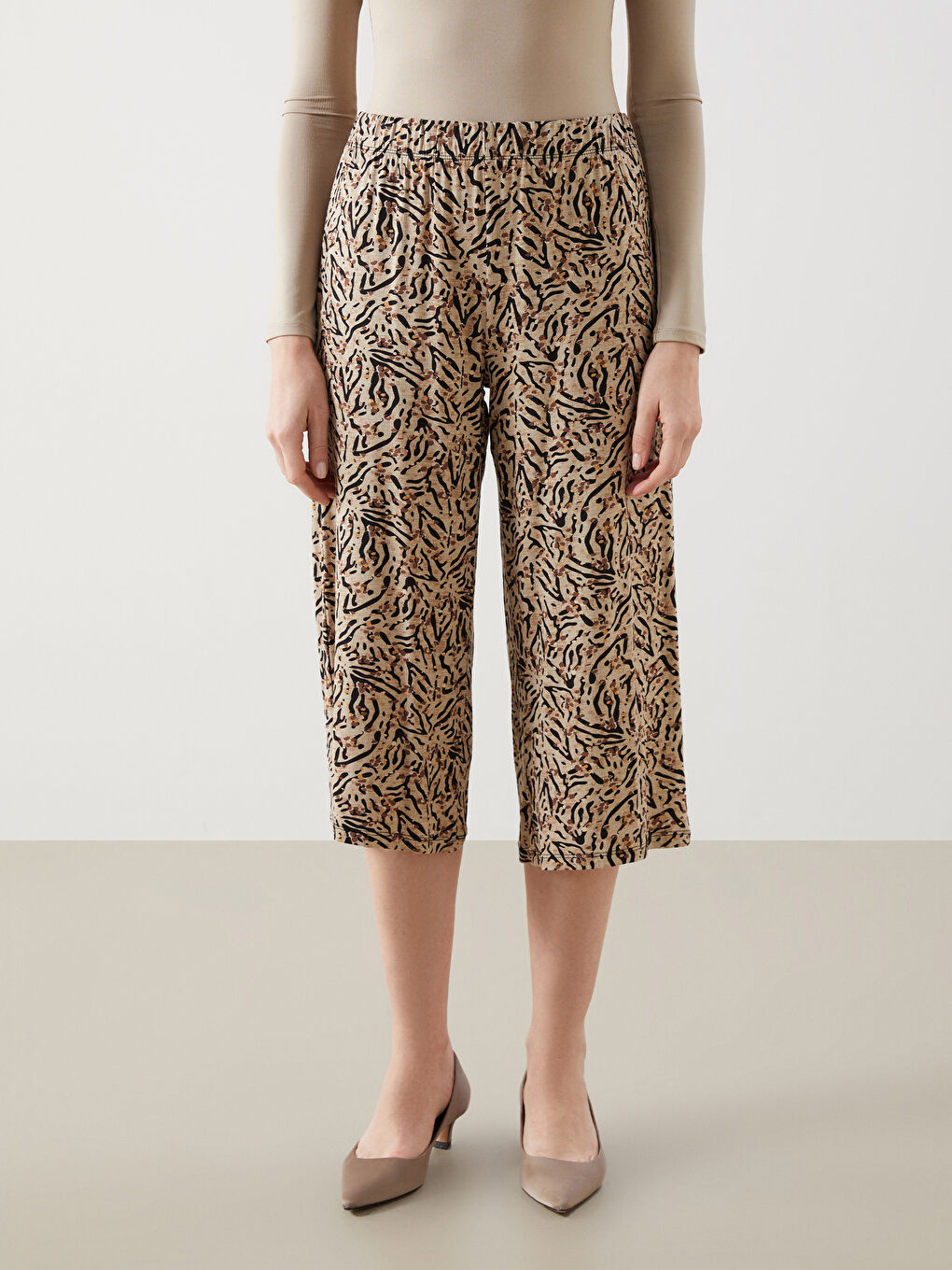 Elastic Waist Floral Women’S Capris -S5ED77Z8-LQB