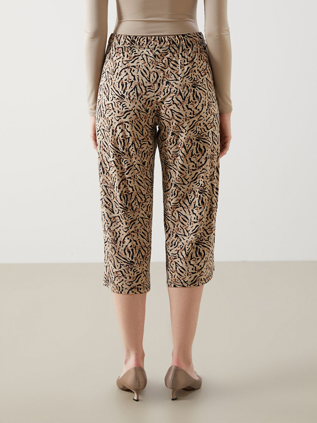 Elastic Waist Floral Women’S Capris -S5ED77Z8-LQB