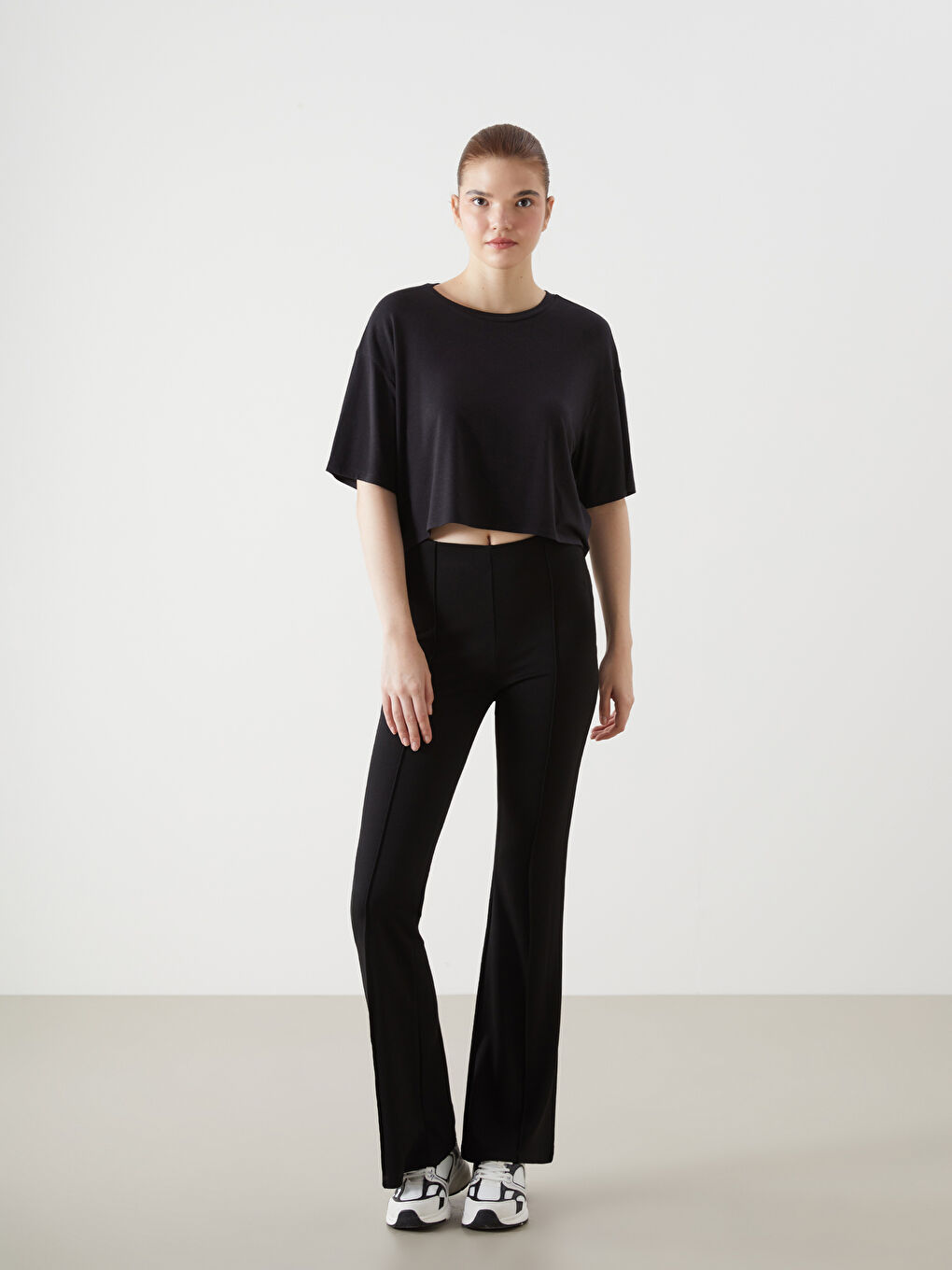 Crew Neck Crop Women's Sports T-Shirt -S5EE31Z8-CVL