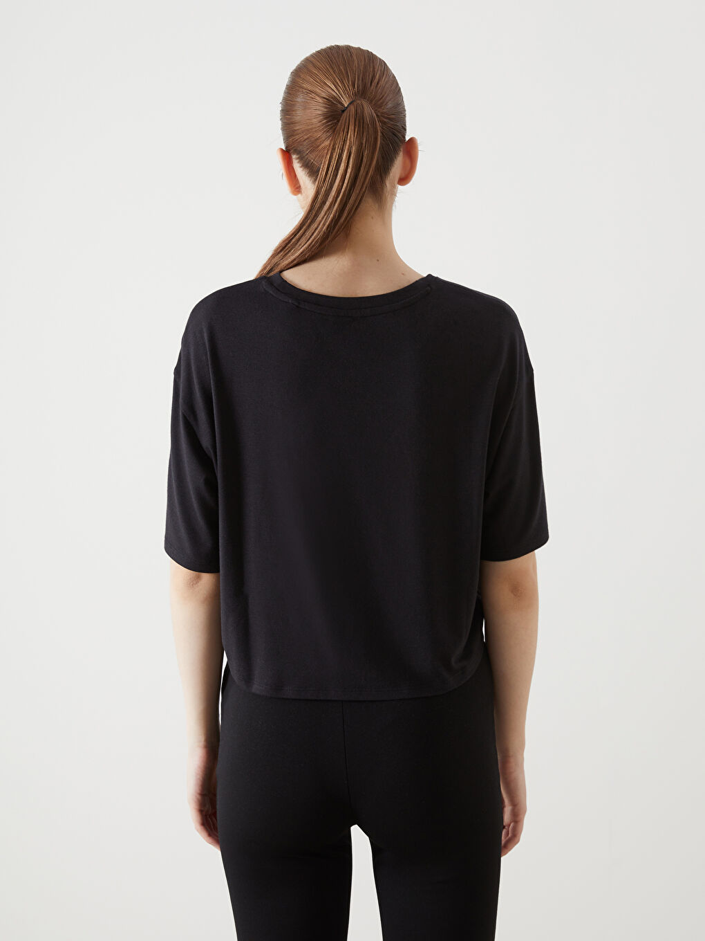 Crew Neck Crop Women's Sports T-Shirt -S5EE31Z8-CVL
