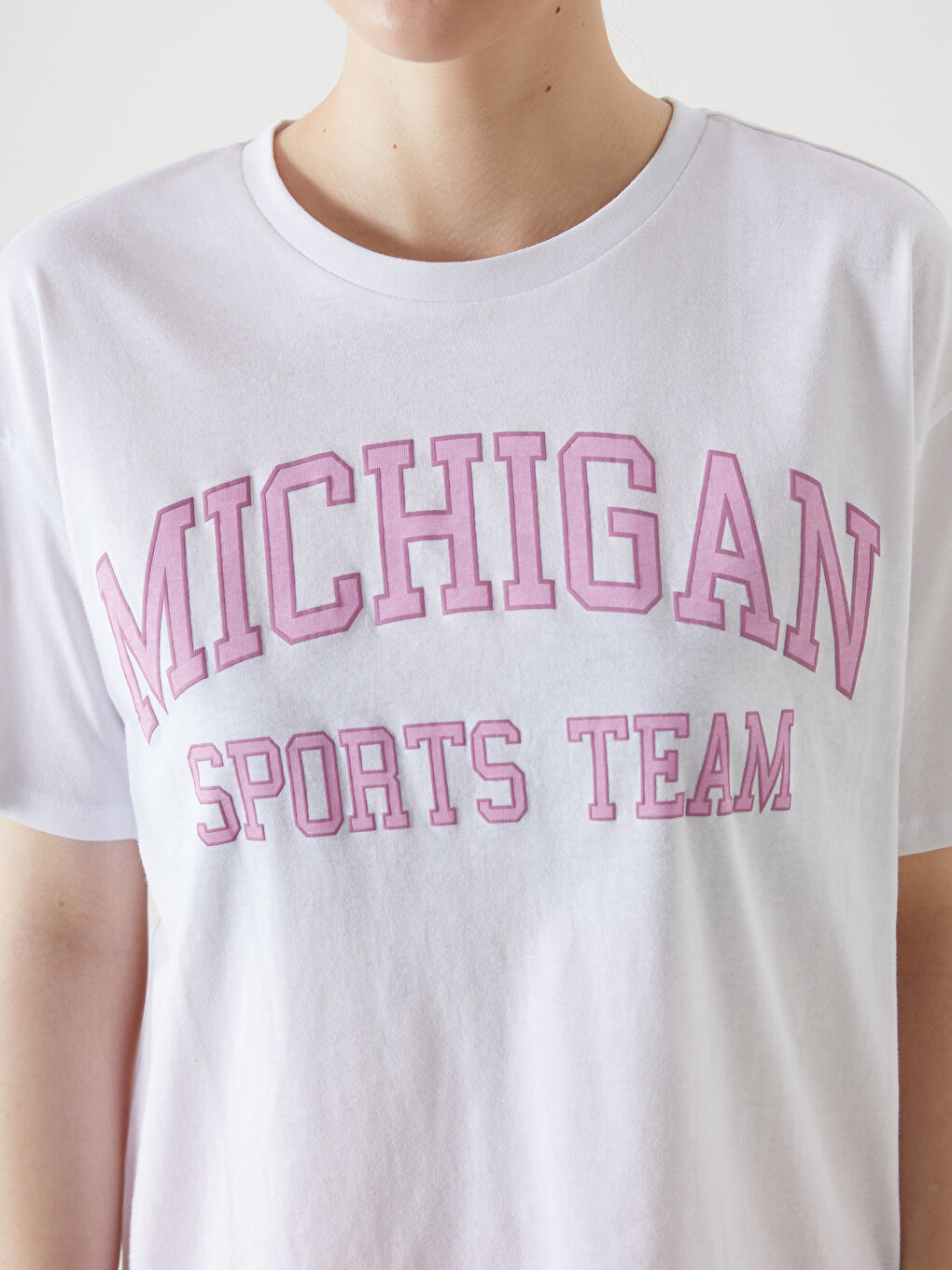 Crew Neck Printed Women's Sports T-Shirt -S5EE32Z8-Q6K
