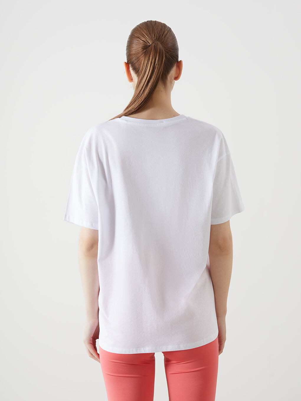 Crew Neck Printed Women's Sports T-Shirt -S5EE32Z8-Q6K