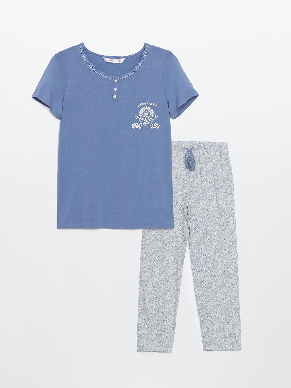 U-Neck Printed Women’S Pajama Set -S5EE42Z8-LQK