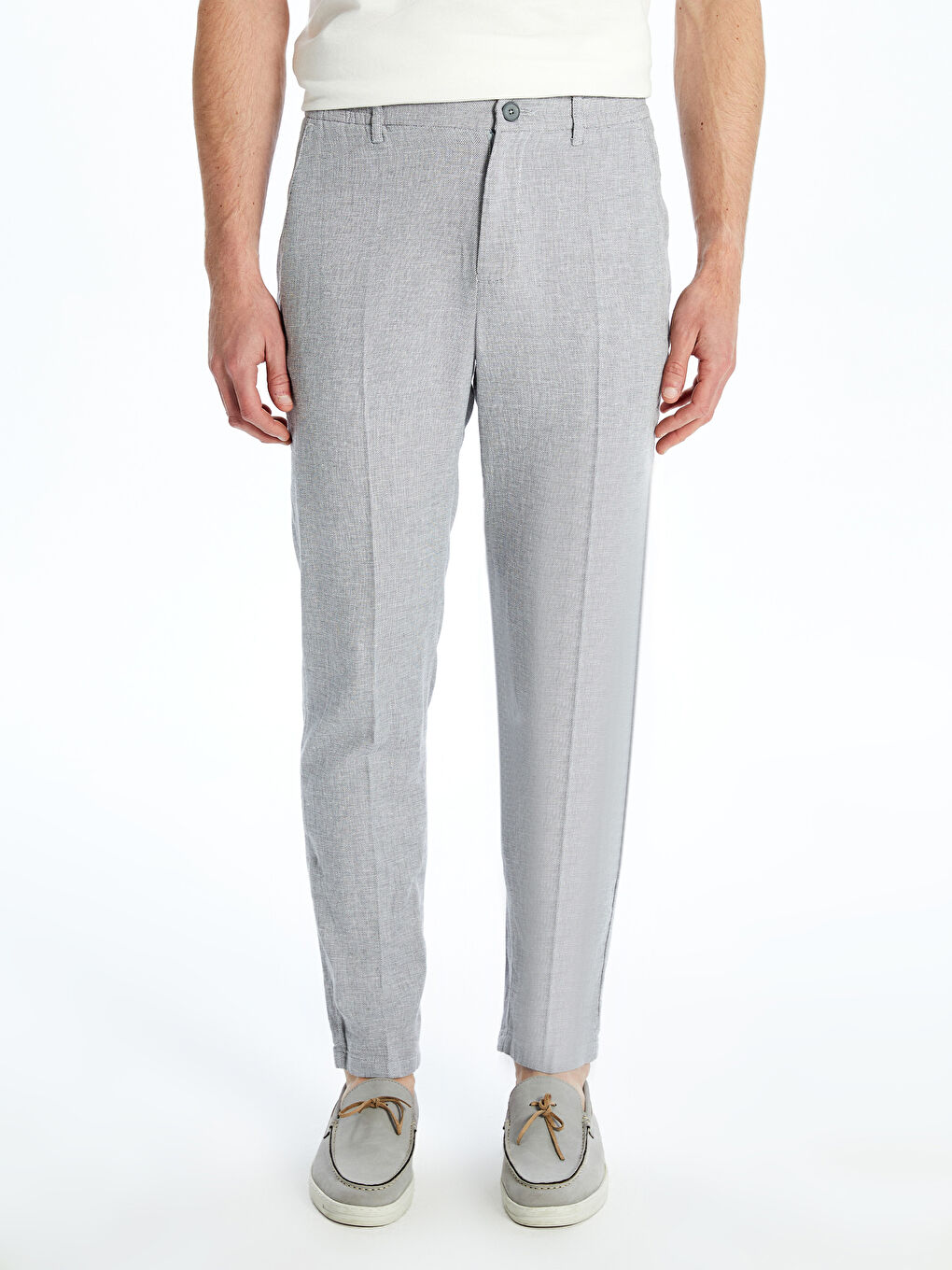 Slim Fit Linen Blend Men's Trousers -S5EE50Z8-Z3A