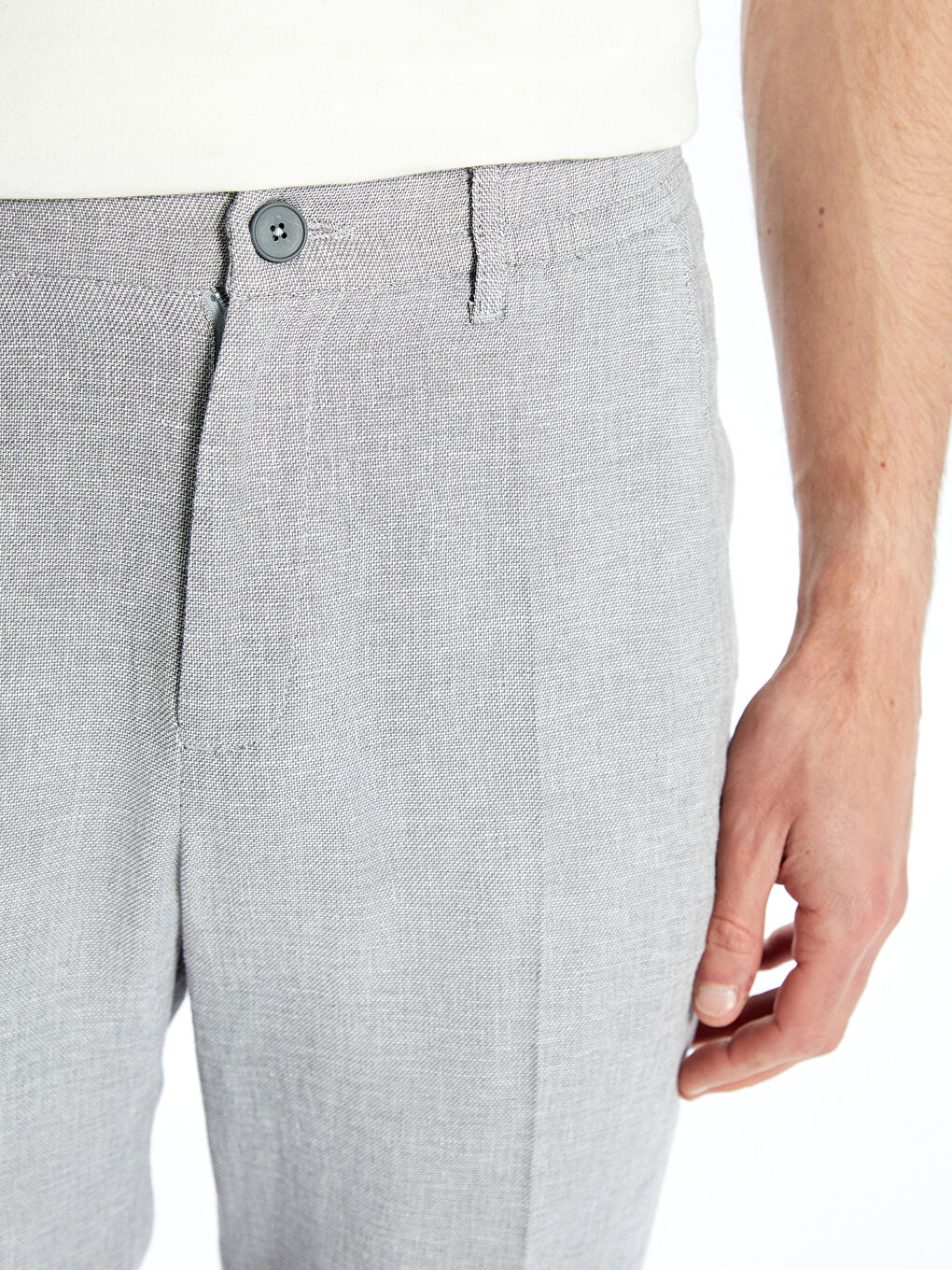 Slim Fit Linen Blend Men's Trousers -S5EE50Z8-Z3A
