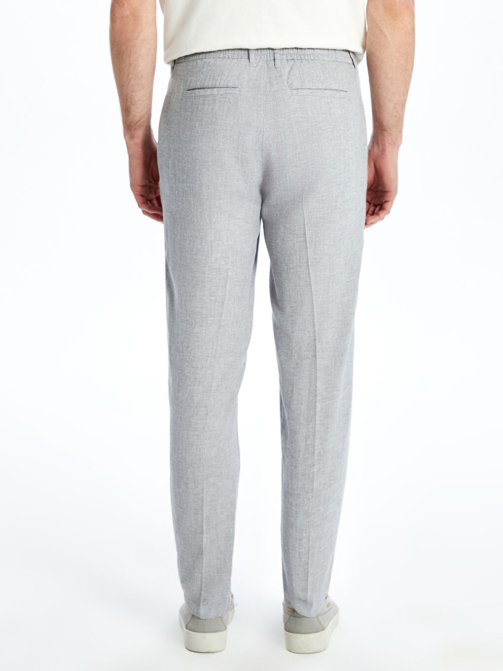 Slim Fit Linen Blend Men's Trousers -S5EE50Z8-Z3A