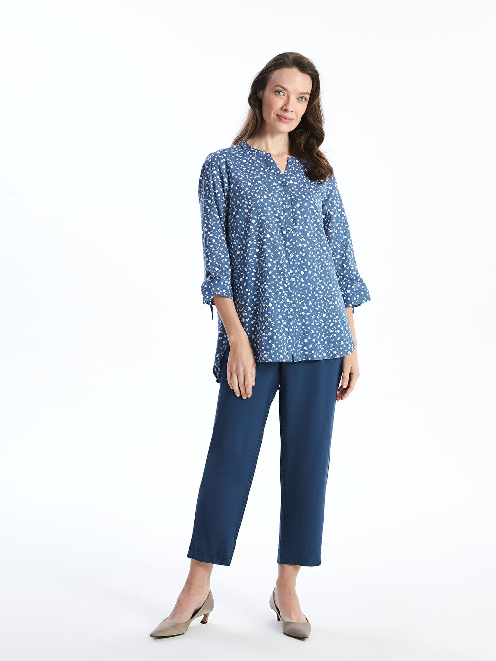 Ženska nabrana košulja Regular Fit -S5EE87Z8-LSW